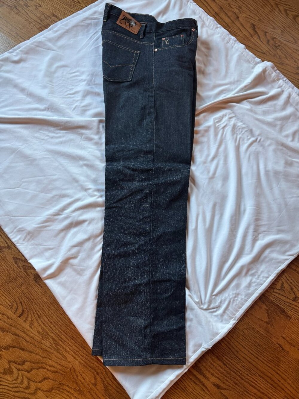 Branded Denim Style 101 Mens Raw Denim Jeans 38x36 Premium Dark Wash